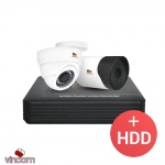 Комплект видеонаблюдения Partizan AHD-15 2xCAM + 1xDVR + HDD