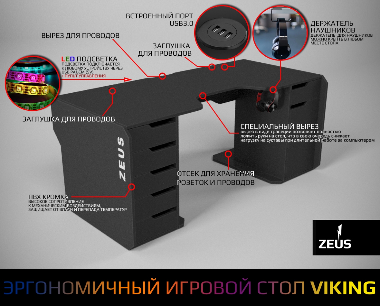 Стол компьютерный с usb