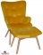 Купить Кресло SDM Флорино с оттоманкой бархат желтый в Киеве с доставкой по Украине | vincom.com.ua Фото 2