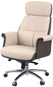 Купить Кресло офисное Акласс Драгобрат AL MB Кожа LC-F Beige/PU Dark brown в Киеве с доставкой по Украине | vincom.com.ua
