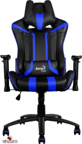 Купить Кресло AeroCool AC120BB Gaming Chair Black-Blue в Киеве с доставкой по Украине | vincom.com.ua