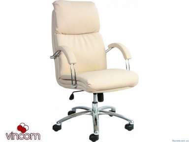 Купить Кресло Новый Стиль NADIR steel chrome comfort (Кожа Люкс LE) в Киеве с доставкой по Украине | vincom.com.ua