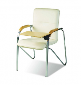 Купити Офісне крісло для конференцій Новий Стиль Samba T Wood Chrome зі столиком у Києві з доставкою по Україні | vincom.com.ua