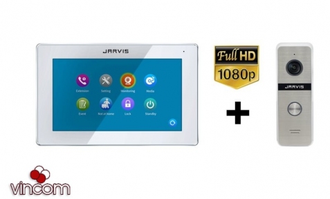 Купить Комплект видеодомофона Jarvis JS-7TS FullHD + JS-02S FullHD в Киеве с доставкой по Украине | vincom.com.ua