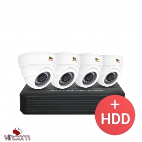 Купить Комплект видеонаблюдения Partizan AHD-44 4xCAM + 1xDVR + HDD в Киеве с доставкой по Украине | vincom.com.ua