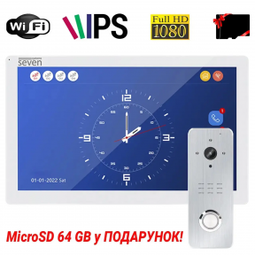 Купити Комплект Wi-Fi домофону 10 дюймів з панеллю виклику SEVEN DP-7517/07Kit white у Києві з доставкою по Україні | vincom.com.ua