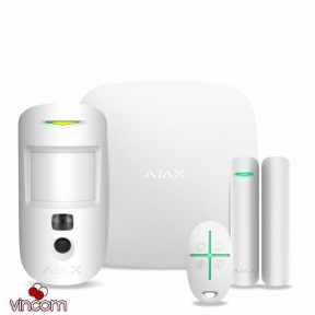 Купити Комплект охоронної сигналізації Ajax StarterKit Cam Plus White у Києві з доставкою по Україні | vincom.com.ua