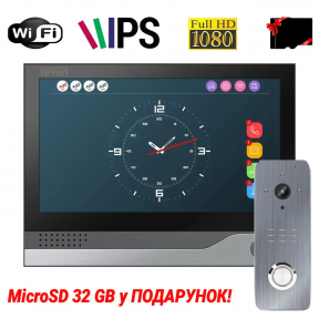 Купити Комплект Wi-Fi домофону 7 дюймів з панеллю виклику SEVEN DP-7578/07Kit black у Києві з доставкою по Україні | vincom.com.ua