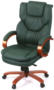 Купити Крісло офісне Аклас Флорида EX MB GB-233WW (шкіра Lux LC Green) у Києві з доставкою по Україні | vincom.com.ua