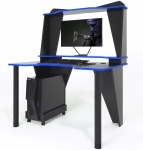 Стіл геймерський ZEUS IVAR-3 чорний/синій