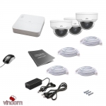 КОМПЛЕКТ IP ВІДЕОНОБСЛУГОВУВАННЯ UNIVIEW 3DOME 2MEGA