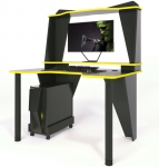 Стіл геймерський ZEUS IVAR-3 чорний/жовтий