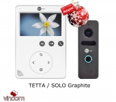 Комплект видеодомофона NeoLight Tetta и панель Solo Graphite