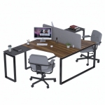 Стіл письмовий кутовий подвійний Loft design ND2U-135 Горіх Модена