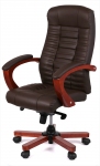 Кресло руководителя Аклас Атлант EX MB (Кожа LC-K Dark brown)