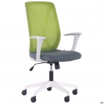 Крісло офісне AMF Nickel White Нест-08 сіра/Сітка SL-06 салатова