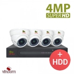 Комплект видеонаблюдения Partizan PRO AHD-30 4xCAM + 1xDVR + HDD