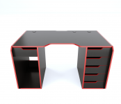 Стіл комп'ютерний геймерський Comfy-Home Legion чорний/червоний