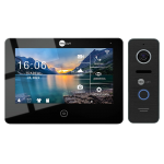 Комплект NeoKIT HD Pro WF (Видеодомофон ALPHA HD WF Black, панель вызова PRIME FHD Black с уголком)