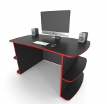 Стол компьютерный ZEUS Floki черный/красный