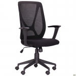 Кресло офисное AMF Nickel Black Сидней-07/Сетка SL-00 черная