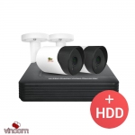Комплект видеонаблюдения Partizan AHD-23 2xCAM + 1xDVR + HDD