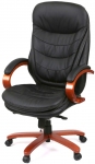 Кресло офисное Аклас Валенсия Soft EX MB (Кожа LC-A Black/PU Black)