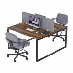Стол письменный двойной Loft design ND2-135 (135х140) Орех Модена