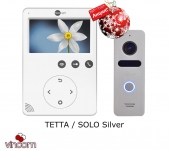 Комплект видеодомофона NeoLight Tetta и панель Solo Silver