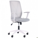 Крісло офісне AMF Nickel White Нест-19 сіра/Сітка SL-01 сіра