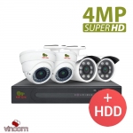 Комплект видеонаблюдения Partizan PRO AHD-31 4xCAM + 1xDVR + HDD