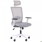 Кресло офисное AMF Uran White HR Нест-19 серая/Сетка SL-01 серая