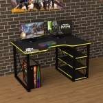Стіл геймерський Rasin LOFT-15 чорний/жовтий