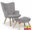 Кресло SDM Флорино с оттоманкой серый